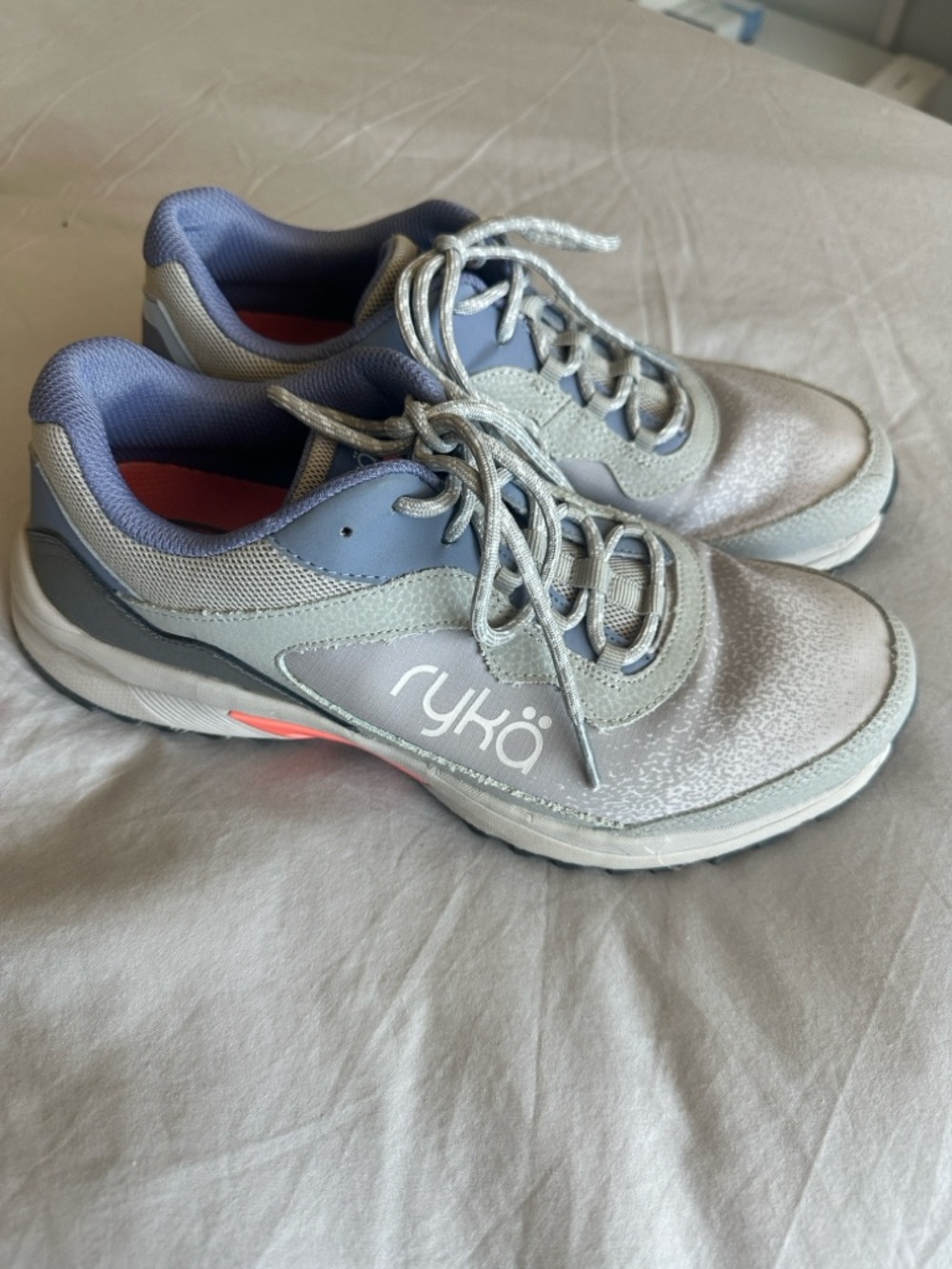 Ryka Light Gray and Lavender Women's Walking Sneakers